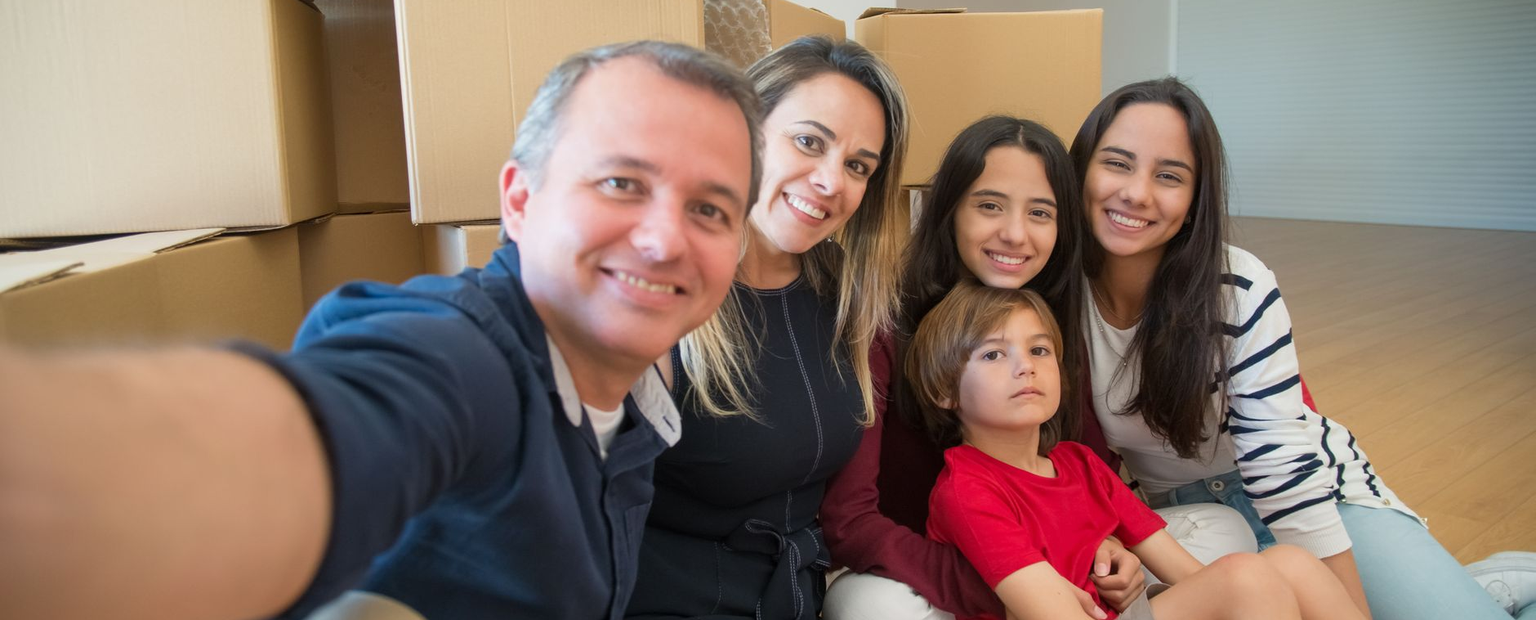 A family at home, representing long-term property investment for Australian families